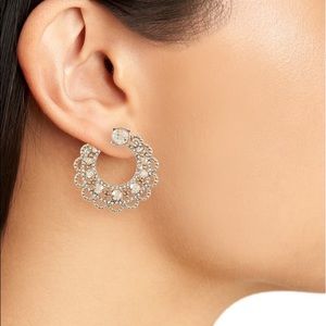 Marchesa Crystal Swirl Hoop Earrings